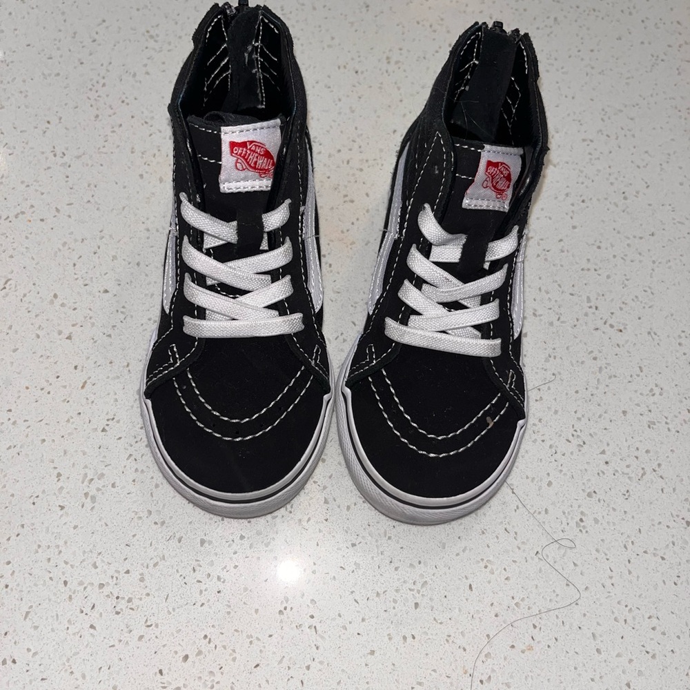 Vans Kids Black and White High-Top Sneakers